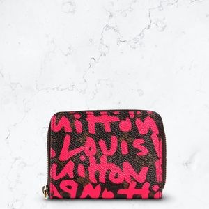 ‼️SALE‼️Louis Vuitton x Stephen Sprouse Pink Graffiti Compact Zippy Wallet